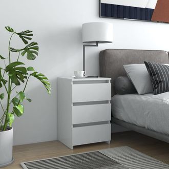 vidaXL Vidaxl - Mesita De Noche Madera De Ingenier&iacute;a Blanco 40x35x62,5 Cm