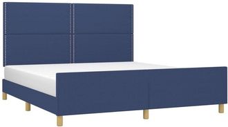 vidaXL Cama Sin Colch&oacute;n Tela Azul 180x200 Cm Vidaxl
