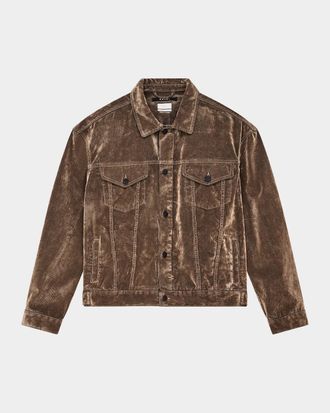 Ksubi Oh G Flocked Cotton Corduroy Trucker Jacket
