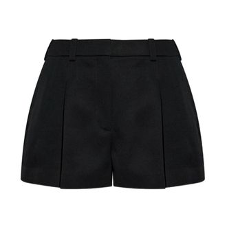 Givenchy Korte Broeken, Dames, Zwart, XS, Wol, Geplooide shorts van wol
