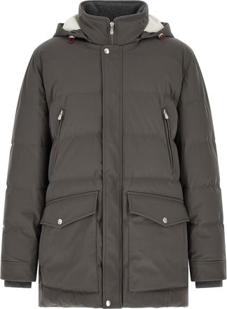 Brunello Cucinelli Gray Polyamide Mens Parka