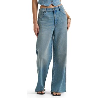 Lee Lace Trim Low Slung Slouch Jeans in Forever Light at Nordstrom, Size 32