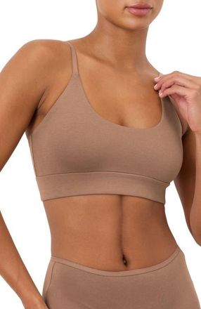 Pact Everyday Strappy Scoop Bralette Made With Organic Cotton in Driftwood Brown at Nordstrom, Size Xx-Large