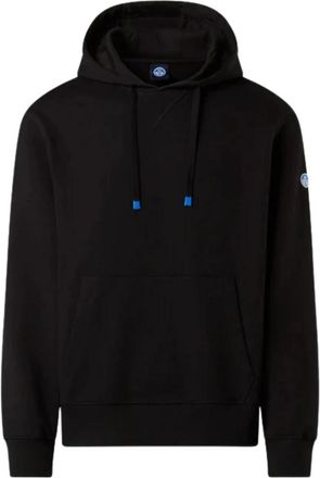 North Sails Felpa manica lunga hoodie con costine laterali - Heren - Hoodies - Zwart - S - Katoen - Hoodies & sweatvesten
