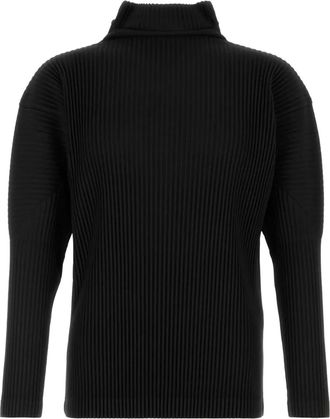 Homme Plissé Issey Miyake Geplooid T-shirt met lange mouwen - Zwart
