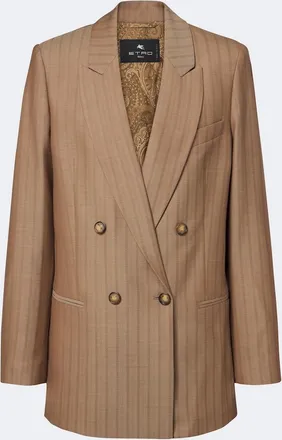 Etro Striped double-breasted wool blazer