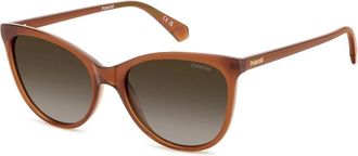 Polaroid Ochre/Brown Shaded Zonnebril - Dames - Zonnebrillen - Bruin - 55 MM - Accessoires