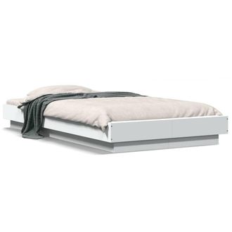 Berkfield Home Bed Frame with LED Lights without Mattress White 100x200cm | Size: 100x200 cm