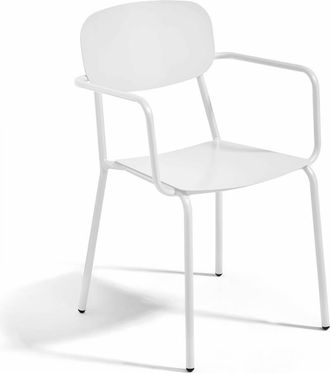 Oviala Sillón de jardín de aluminio blanco