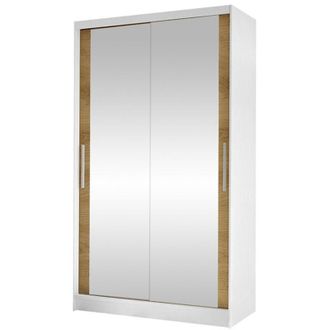 Mirjan24 Mobilier1 - Armario Closico 165, Blanco + Roble Artisan, 200x100x58cm, Puertas De Armario: Correderas, N&uacute;mero De Estantes: 0