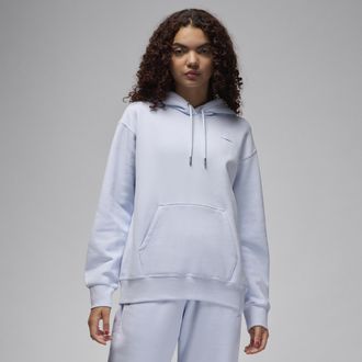 Nike Jordan Womens Jordan Flight Fleece Satin-Lined Pullover Hoodie in Grey | FV7050-085