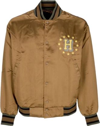 HUF Galactic Stack Bomberjack Camel - Heren - Bomber jackets - Bruin - XL - Katoen - Jassen