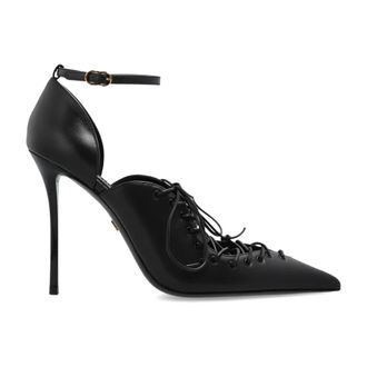 Dolce & Gabbana Zapatos de tac&oacute;n con cordones y tira al tobillo - Shoes - Mujer - Negro - 38 1/2 EU
