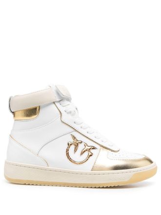 Pinko Sneakers con logo in pelle - Bianco