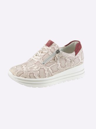 Waldl&auml;ufer Sneaker WALDL&Auml;UFER, Damen, Gr. 4,5, elfenbein, bedruckt, Nubukleder, Veloursleder, Schuhe Sneaker