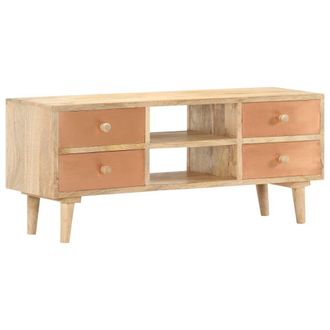 Berkfield Home TV Cabinet 110x30x45 cm Solid Mango Wood in Brown | Size: 110 x 30 x 45 cm