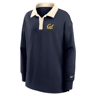 Nike Cal Nike Womens Dri-FIT Oversized Long-Sleeve Polo in Blue | ZW050EE871UCAB-NVN