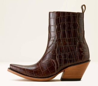 Ariat Womens Jade Western Bootie In Luxe Espresso Croc Print