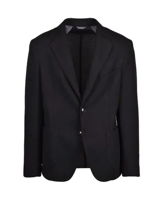 Out / Fit Black Knit Polyester-Blend Blazer