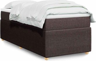 vidaXL Cama Box Spring Con Colch&oacute;n Tela Marr&oacute;n Oscuro 90x200 Cm Vidaxl