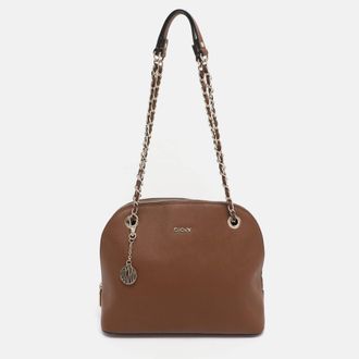 DKNY Dkny Brown Leather Satchel