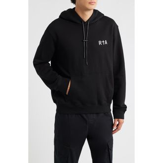 Rta Dion Cross Graphic Hoodie in Black White Cross at Nordstrom, Size Xxx-Large