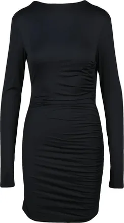 Aniye By Close-Fitting Black Lycra Mini Dress With Corset Detail