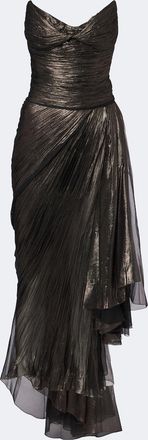Maria Lucia Hohan Heidi metallic silk corset gown