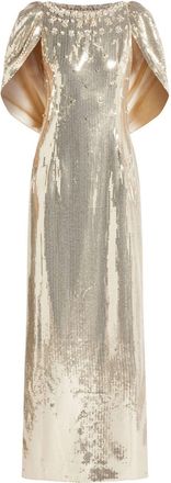 Huishan Zhang Abito da sera con paillettes - Oro