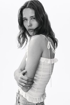 H&M Pointelle-knit Tie-strap Top in White at Nordstrom, Size Xx-Small