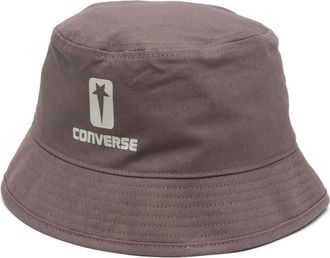 Converse x DRKSHDW logo-print bucket hat - unisex - Fabric/Cotton - M - Brown