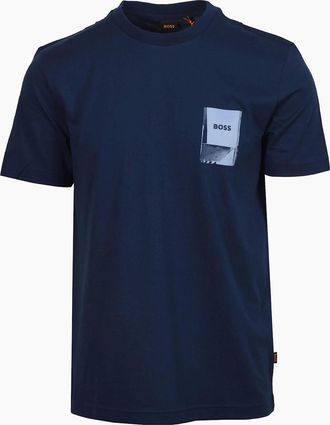 HUGO BOSS Mens Boss Orange PLAIN T-SHIRTS OPEN BLUE - Navy - Size: 38