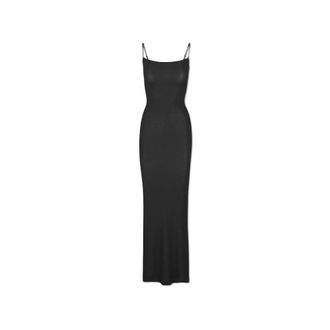SKIMS Soft Lounge Lange Slipjurk - Dames - Maxi kleedjes - Zwart - XS - Kleedjes