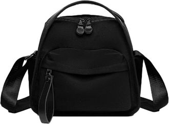 Generic Crossbody Shoulder Bag Nylon for Women, Lightweight Large Capacity Cross Body Bag Outdoor (Black)