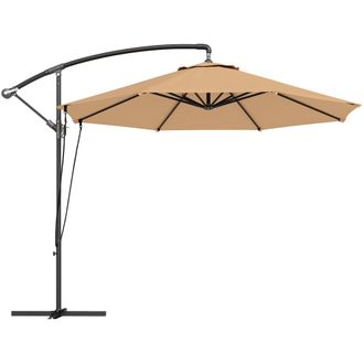 OUTSUNNY Parasol exc&eacute;ntrico 290x290x243 cm caqui