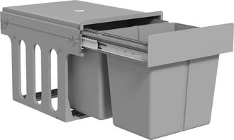 OEM Cubo De Basura Extra&iacute;ble Bajo Fregadero Con 2 Contenedores Capacidad Total 30l (15lx2) Fijaci&oacute;n Inferior Gris Claro