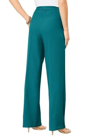 Roaman's Plus Size Wide Leg Bend Over Pant in Tropical Teal at Nordstrom, Size 34