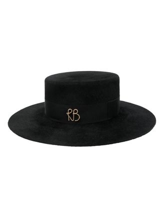 Ruslan Baginskiy monogram-embellished canotier hat - Black