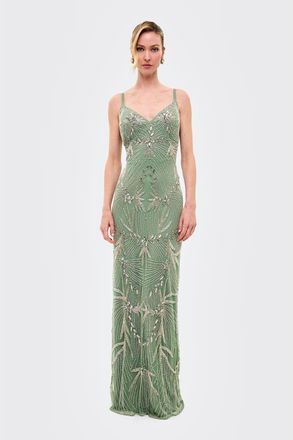 Beauut Embellished Sequins Fitted Gown in Green at Nordstrom, Size 14