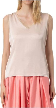 Fracomina Sleeveless Tops, female, Pink, Size: XL Sleeveless Top Made in Viscose