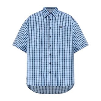 VETEMENTS Shirt met geruit patroon - Heren - Korte mouwen Overhemden - Blauw - XS - Katoen - Overhemden