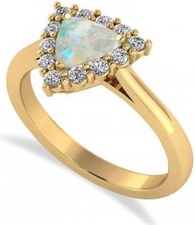 Allurez Diamond & Opal Trillion Cut Ring 14k Yellow Gold (1.24ct)