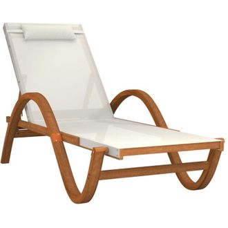 vidaXL Furniture Limited - Tumbona Con Coj&iacute;n Textileno Blanco Y Madera