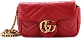 Gucci GG Marmont Flap Matelass&eacute; leren kleine crossbodytas - Rood
