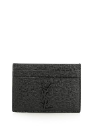 Saint Laurent Cassandre Card Holder Wallets Nero-Uomo