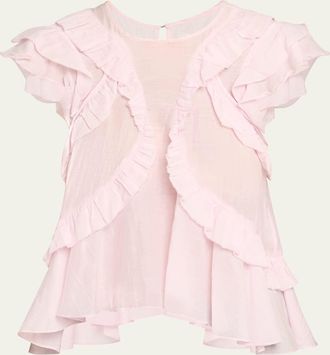 Isabel Marant Nalou Ruffled Cotton Voile Blouse