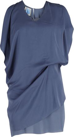 Acne Studios Acne Studios Mallory Overlay Mini Casual Jurk in Marineblauw Polyester