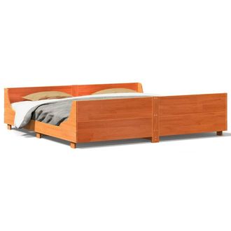 Berkfield Home Bed Frame without Mattress Wax Brown 200x200 cm Solid Wood Pine