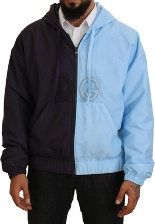 Dolce & Gabbana Tweekleurige Hooded Jacket met DG-geborduurd