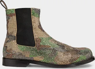 J.W.Anderson Embellished Camo Suede Chelsea Boots